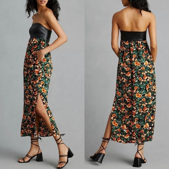 Anthro Mare Mare Faux Leather Maxi Dress - Picture 1 of 9